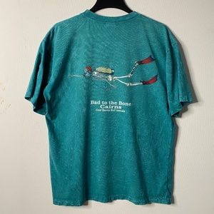 Rare Black Rock Bad to the Bone, Cairns Australia Tie Dye Shirt – Sea Foam – L